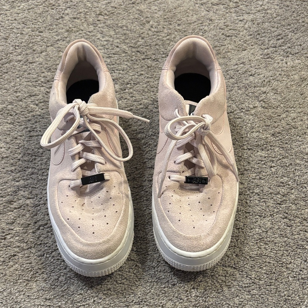 Pink Nike AF1’s with White Soles